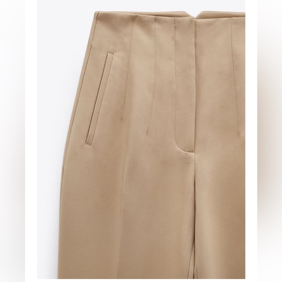 Zara High-Waisted Pants in Taupe-Brown - Picture 6 of 9